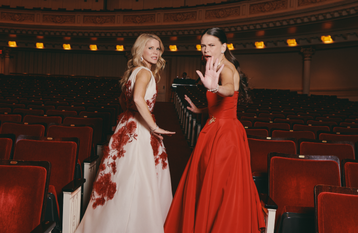 An image of Sutton Foster and Kelli O'Hara.